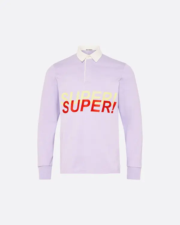 Super Speed Rugby Polo Mor Erkek Sweatshirt