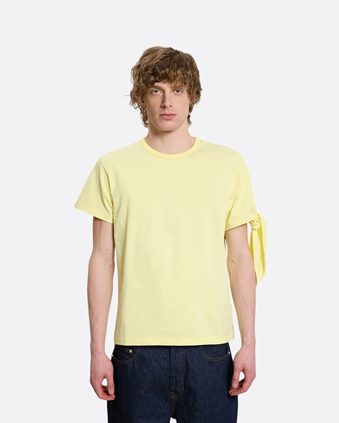 Kol Bağlama Detaylı Sarı Erkek T-Shirt - 3