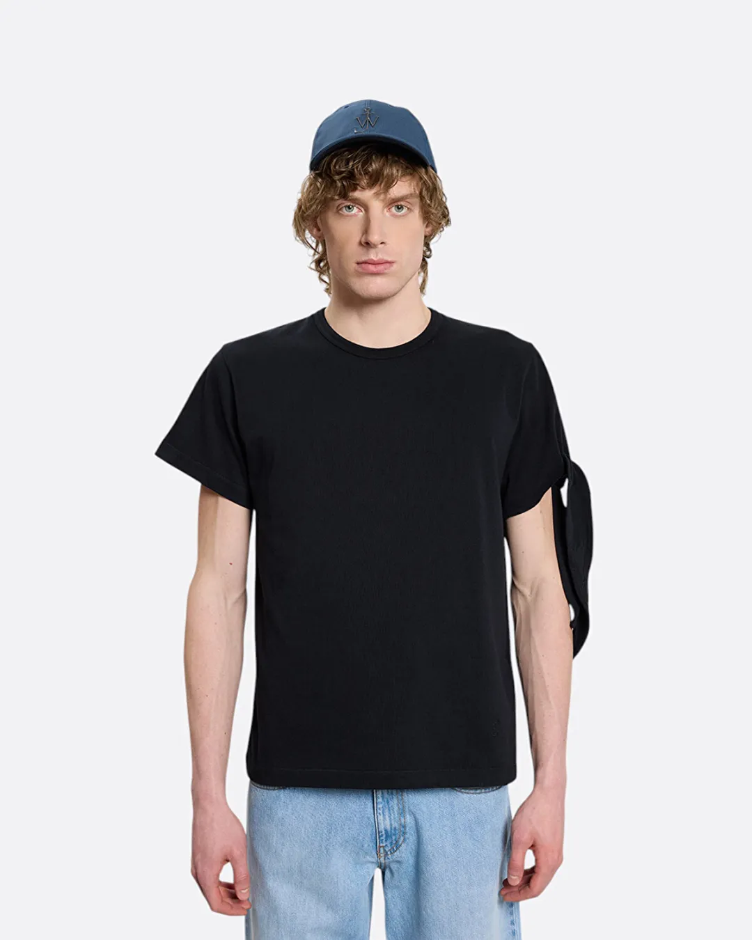 Kol Bağlama Detaylı Siyah Erkek T-Shirt - 4