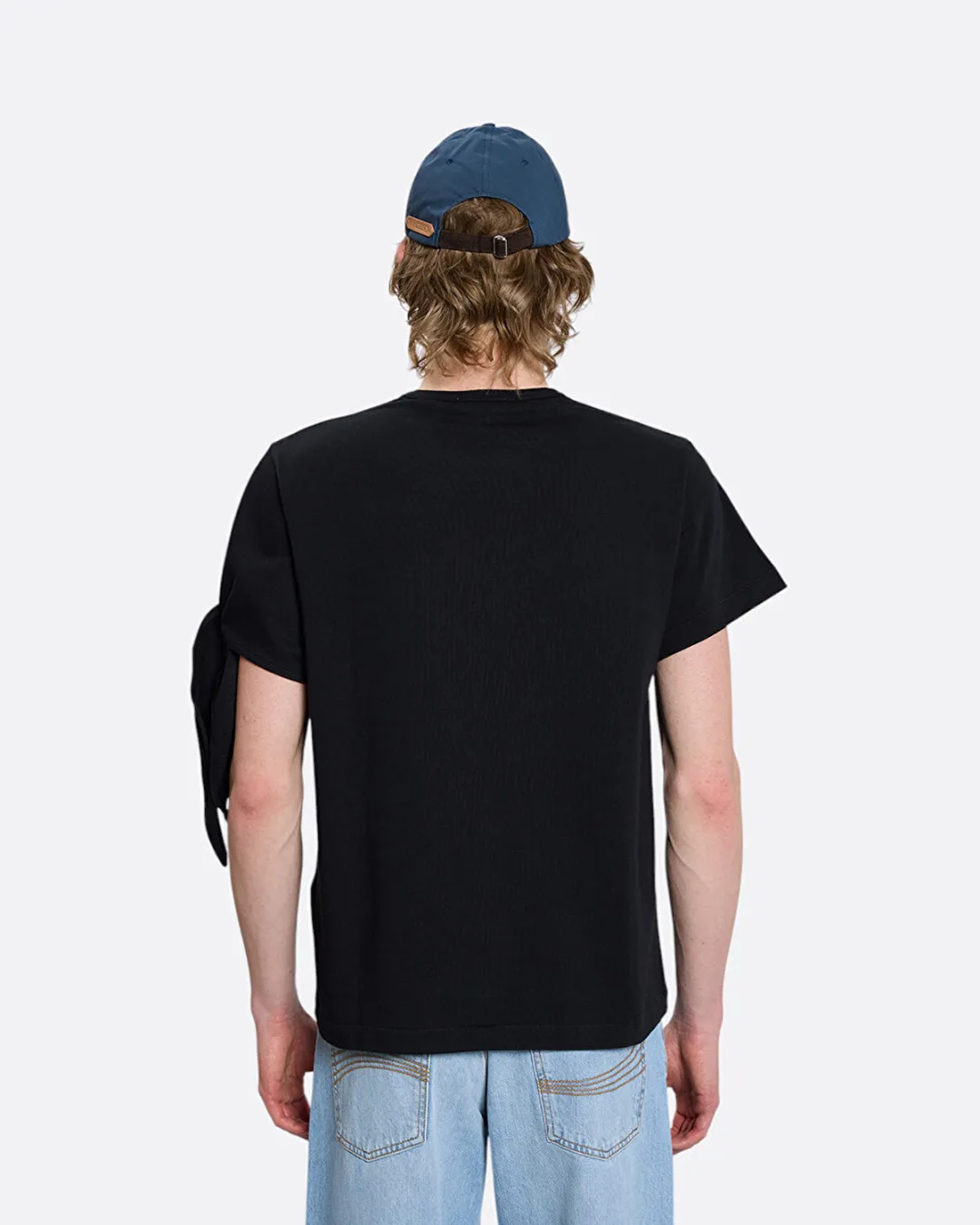 Kol Bağlama Detaylı Siyah Erkek T-Shirt - 5
