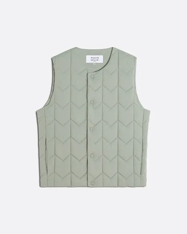 Quilted Açık Haki Erkek Yelek