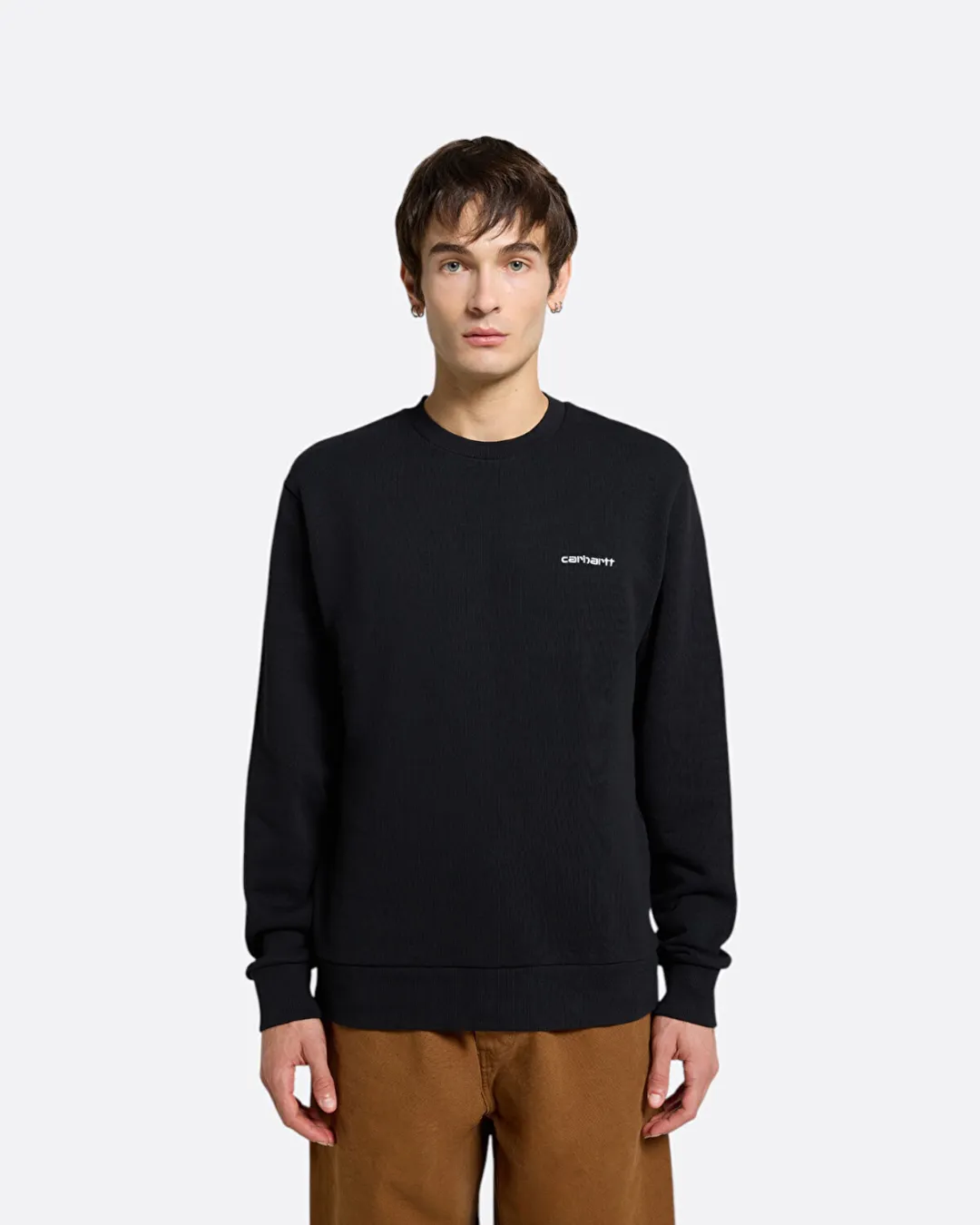 Script Embroidery Siyah Erkek Sweatshirt - 3