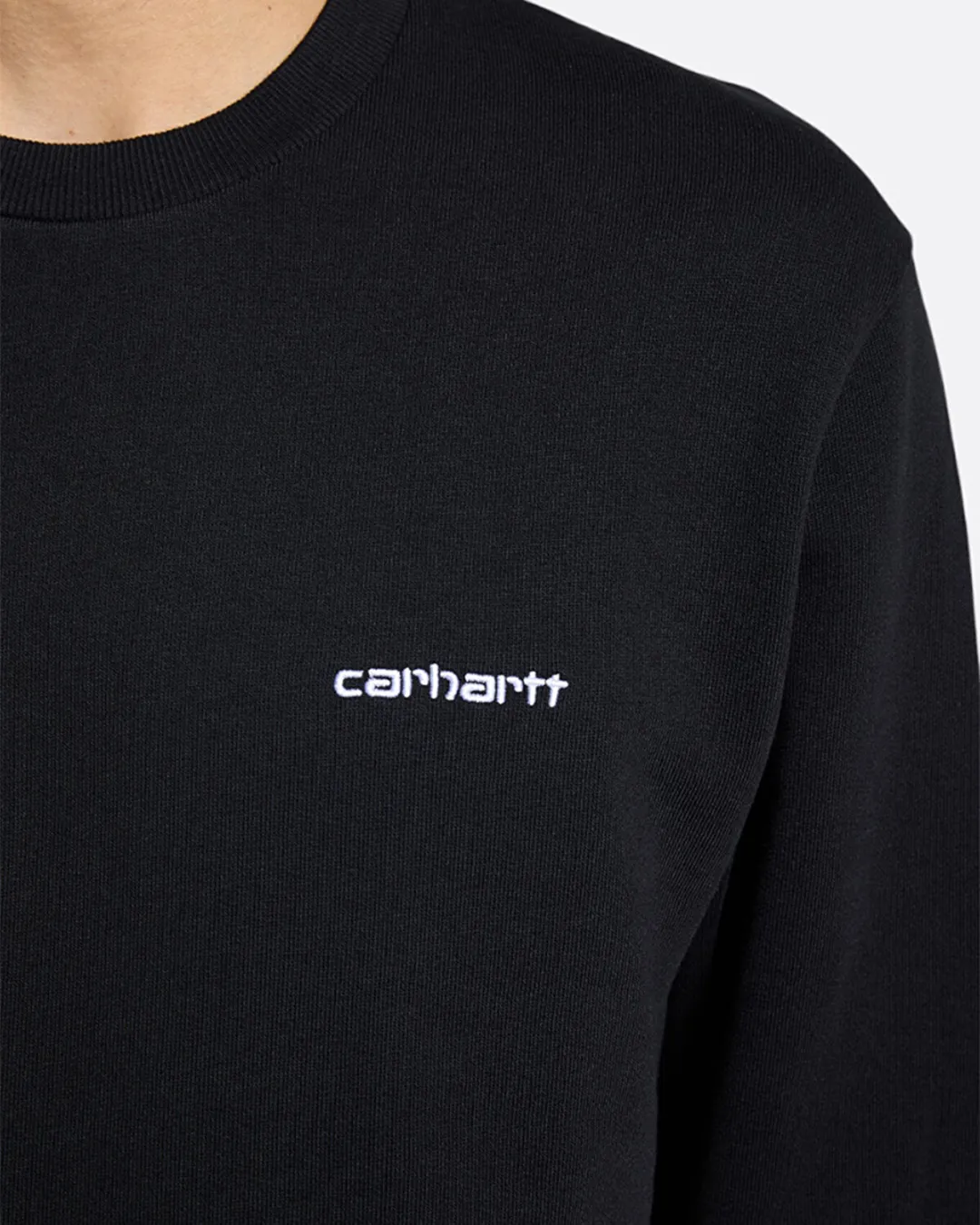 Script Embroidery Siyah Erkek Sweatshirt - 0