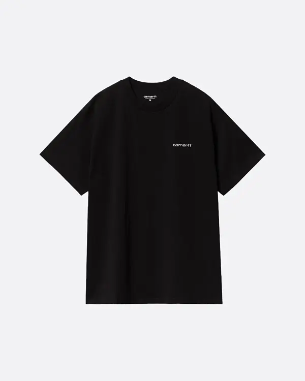Script Embroidery Siyah Erkek T-shirt
