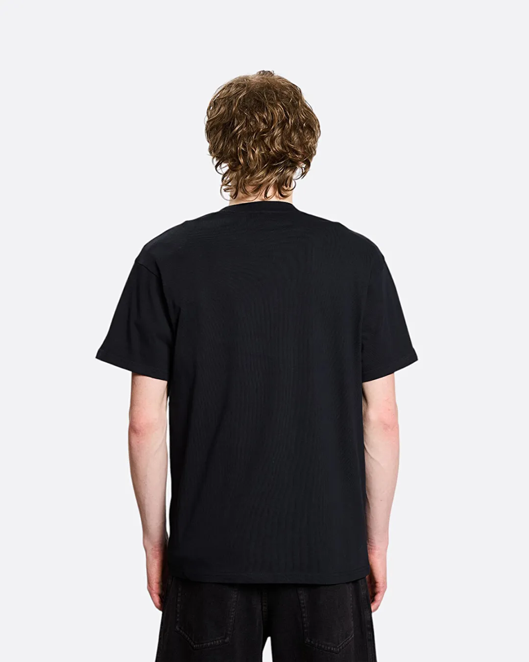 Script Embroidery Siyah Erkek T-shirt - 4