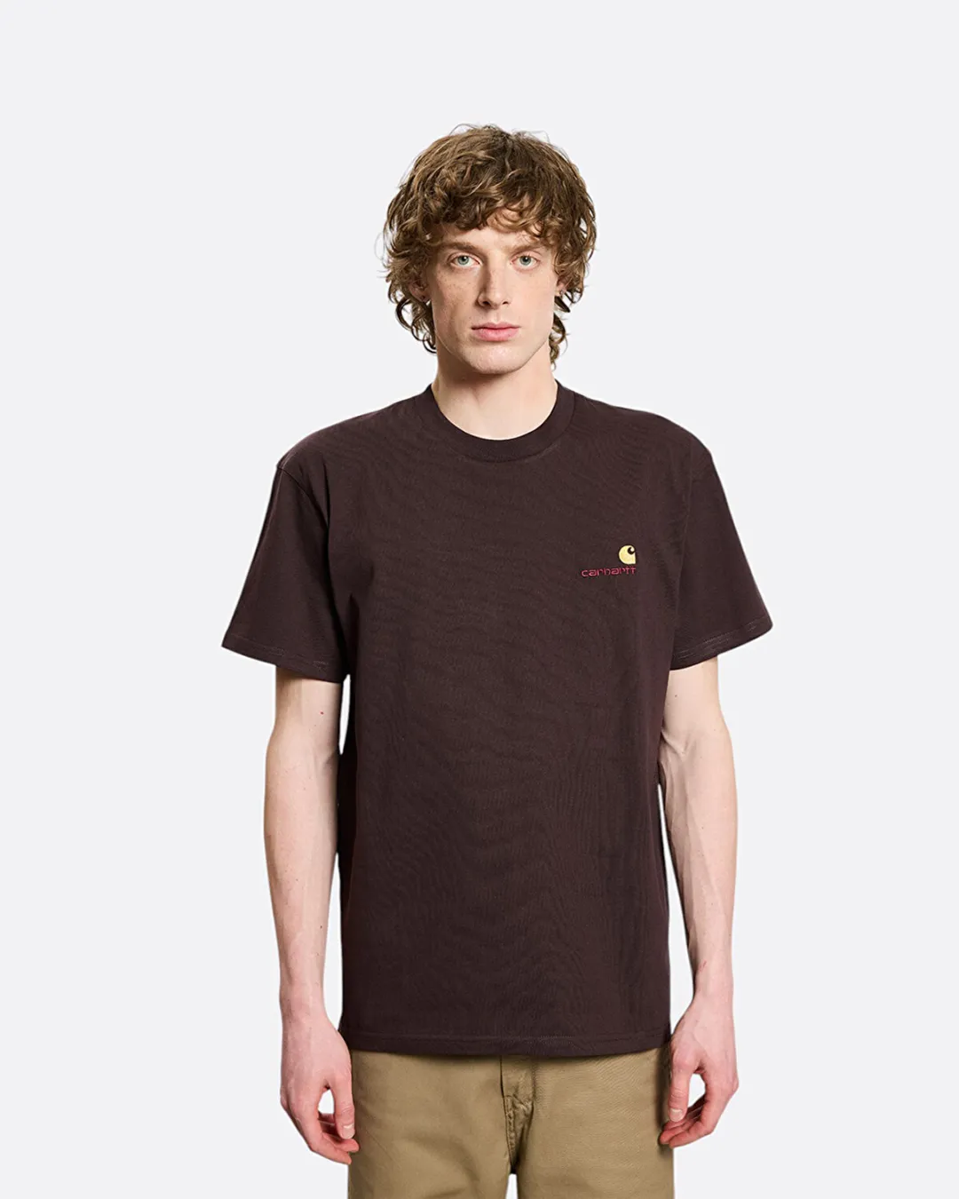 American Script Kahverengi Erkek T-shirt - 3