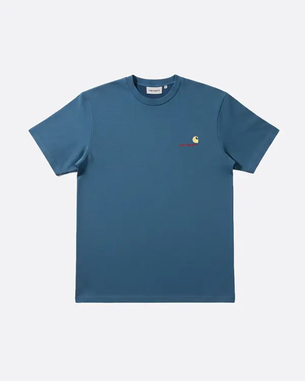American Script Mavi Erkek T-shirt