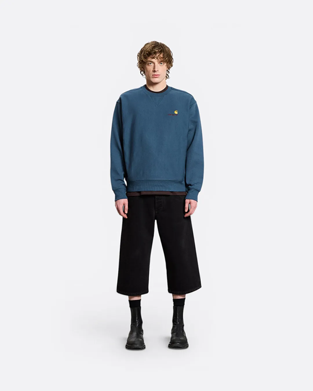 American Script Mavi Erkek Sweatshirt - 2