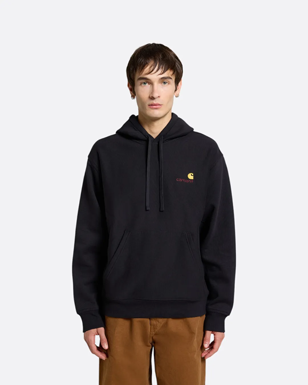 American Script Siyah Erkek Kapüşonlu Sweatshirt - 3