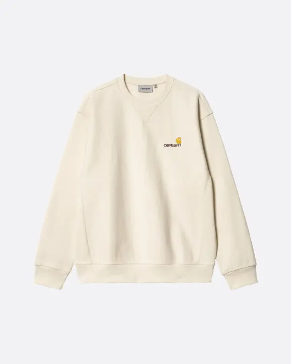 American Script Krem Erkek Sweatshirt