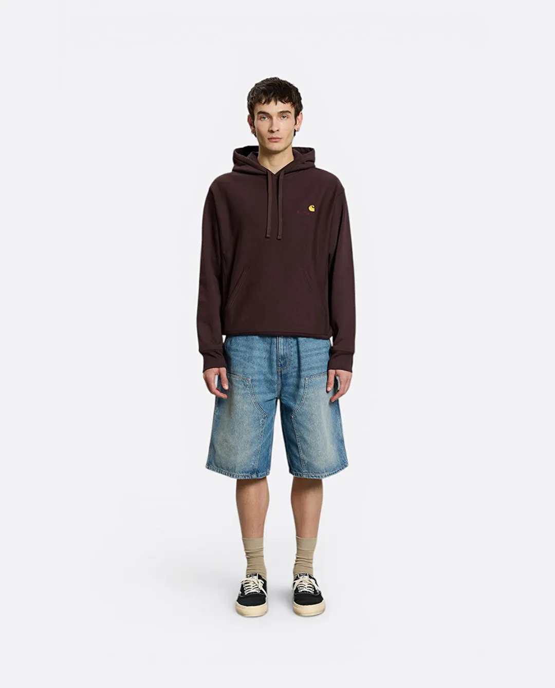 American Script Kahverengi Erkek Kapüşonlu Sweatshirt - 2
