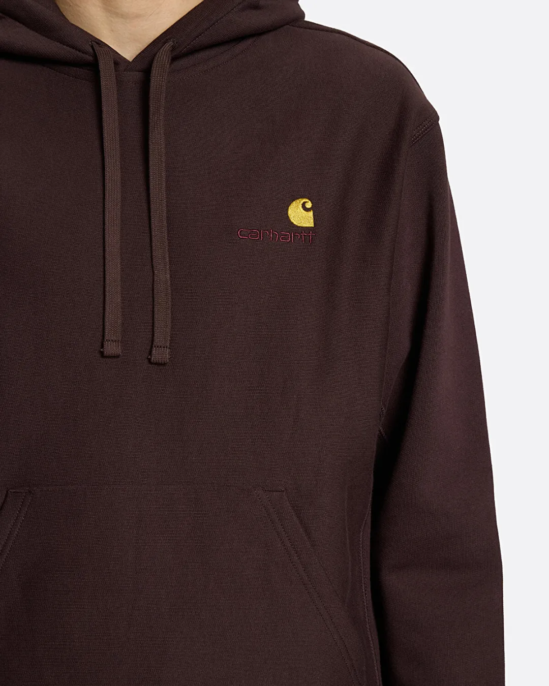 American Script Kahverengi Erkek Kapüşonlu Sweatshirt - 5