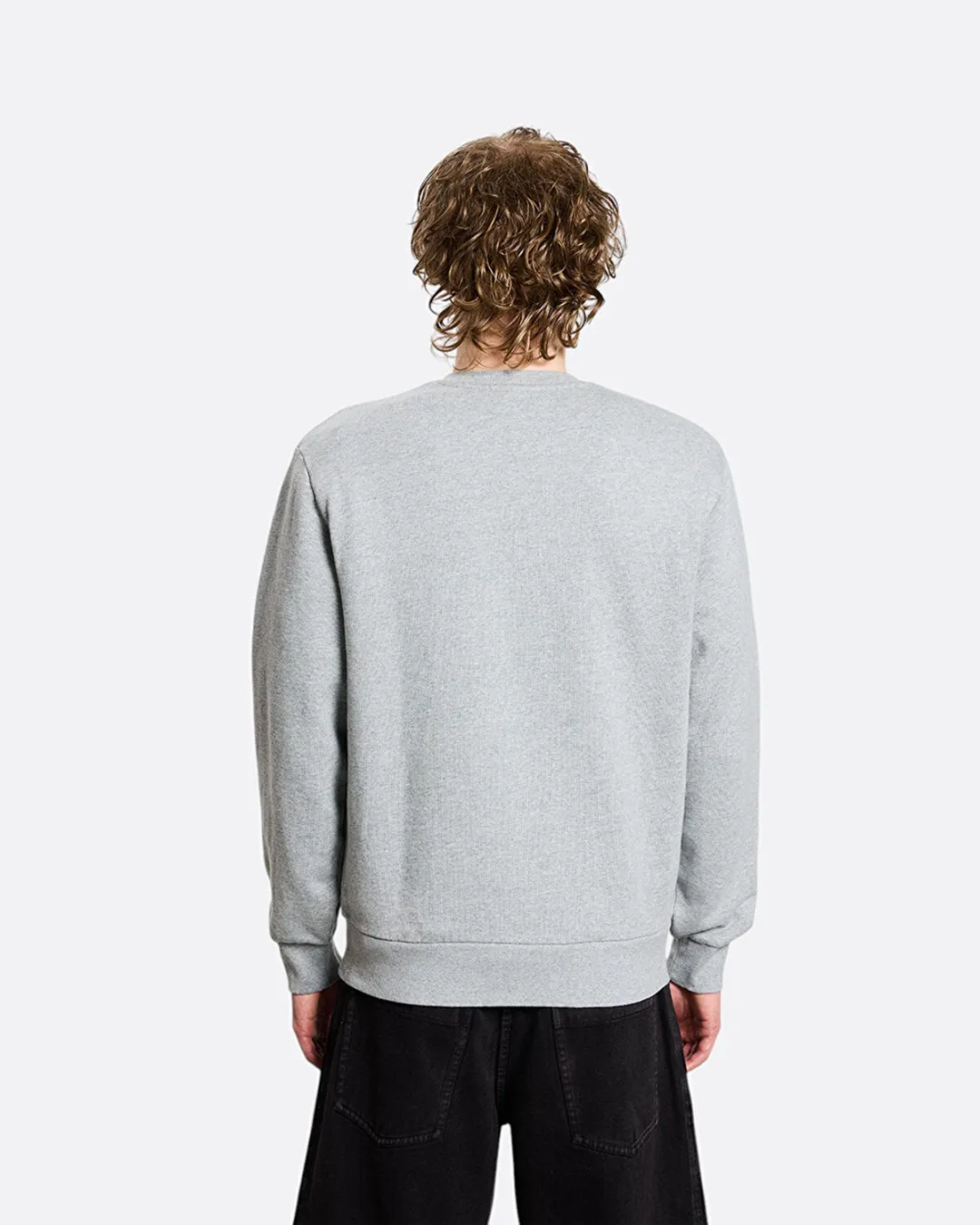 Script Embroidery Gri Erkek Sweatshirt - 4