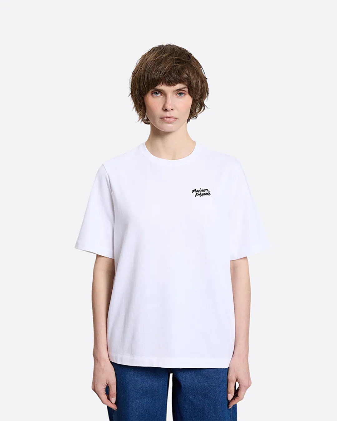 Handwriting Comfort Beyaz-Siyah Kadın T-shirt - 3