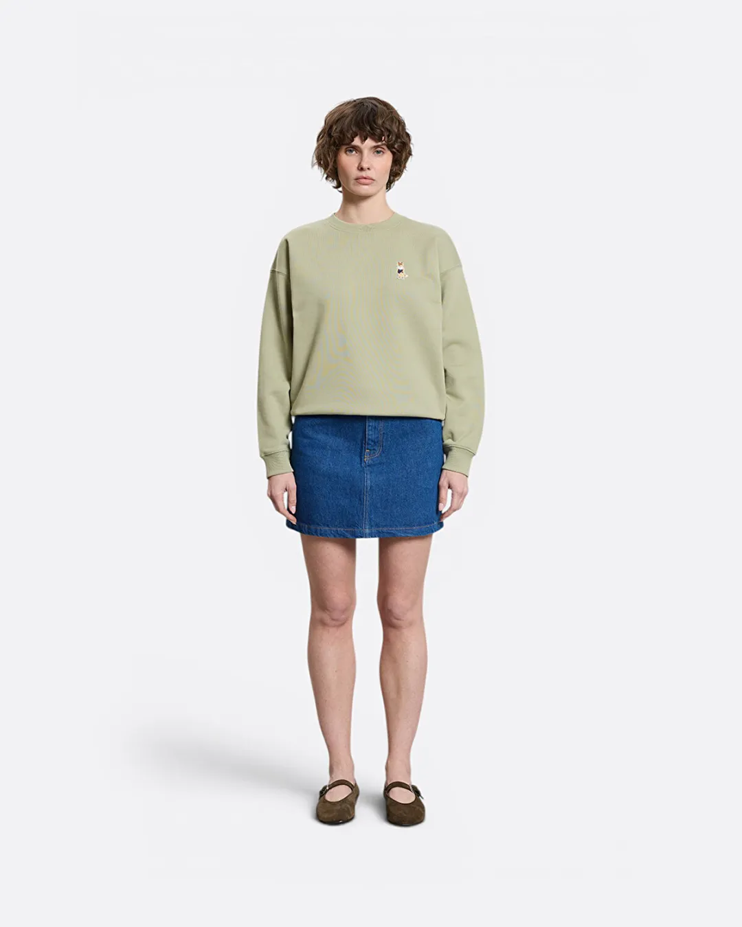 Dressed Fox Comfort Yeşil Kadın Sweatshirt - 2