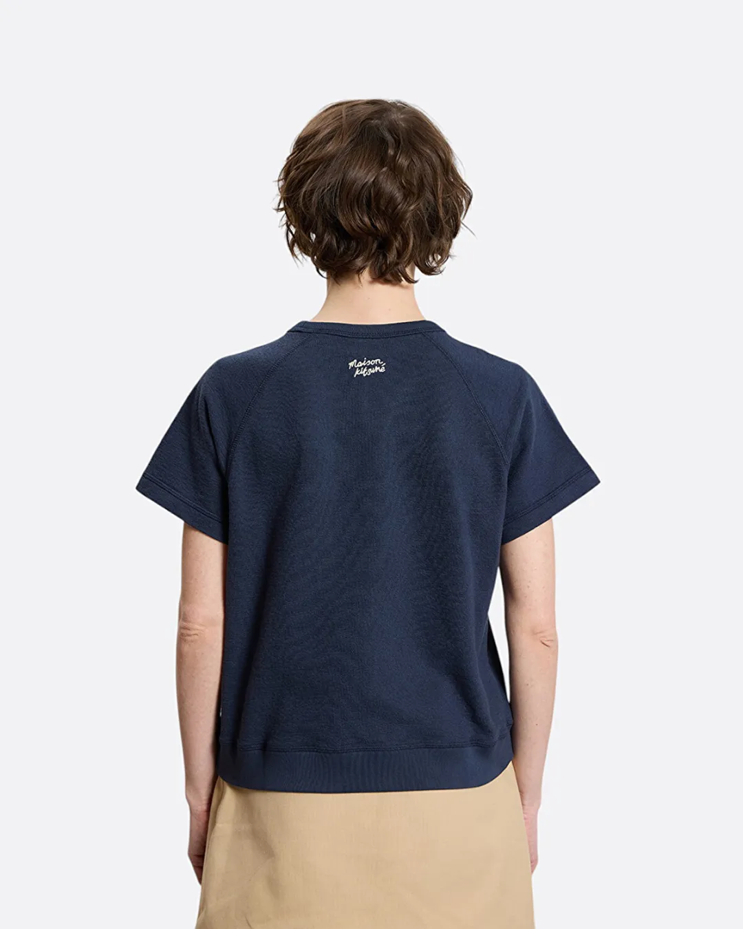 Textured Lacivert Kadın T-shirt - 4