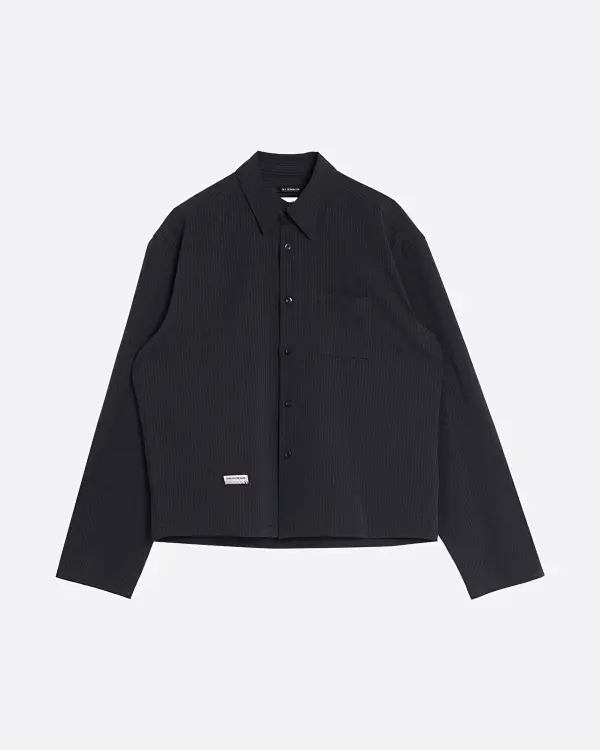 Cropped Casual Lacivert Erkek Gömlek