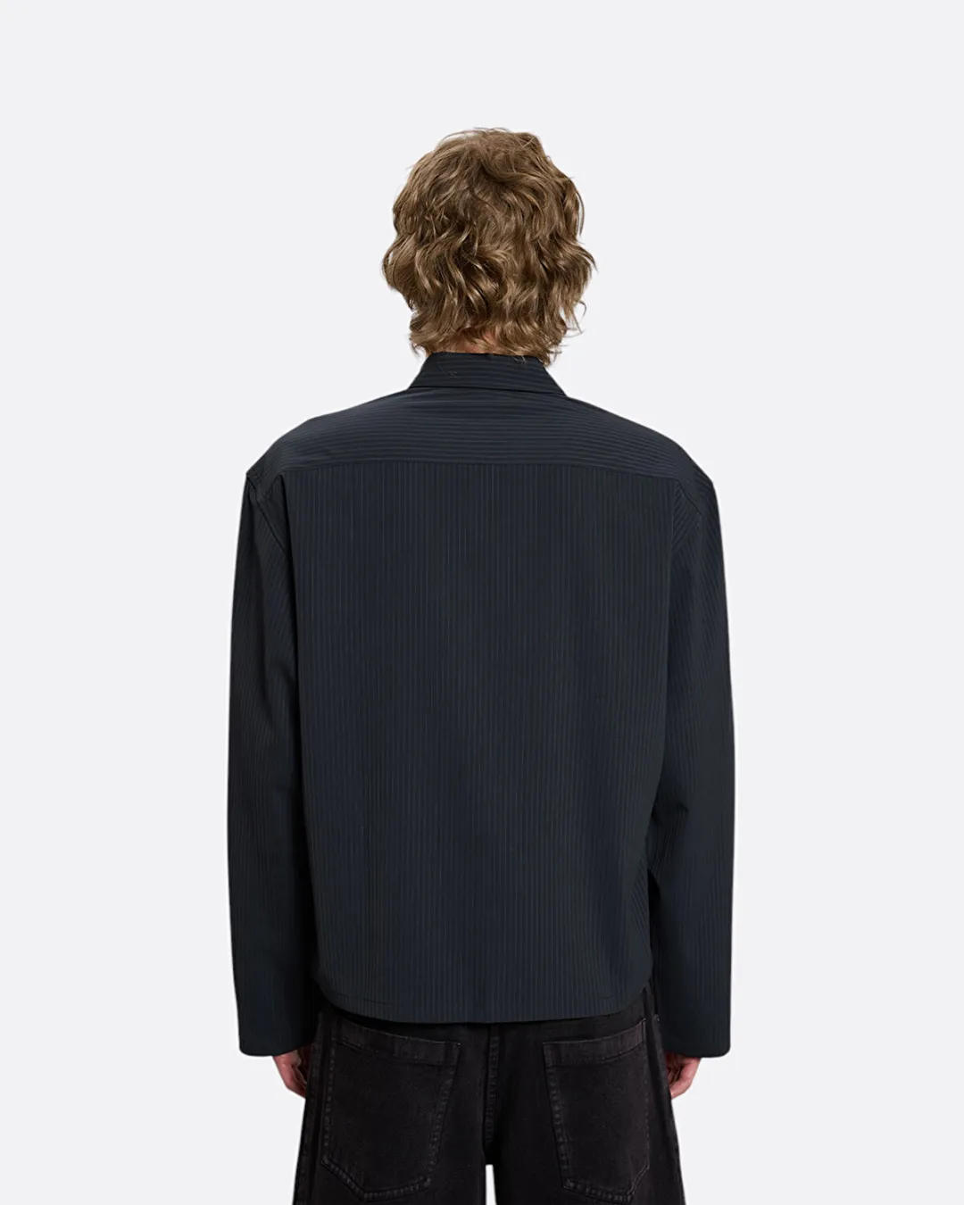 Cropped Casual Lacivert Erkek Gömlek - 4