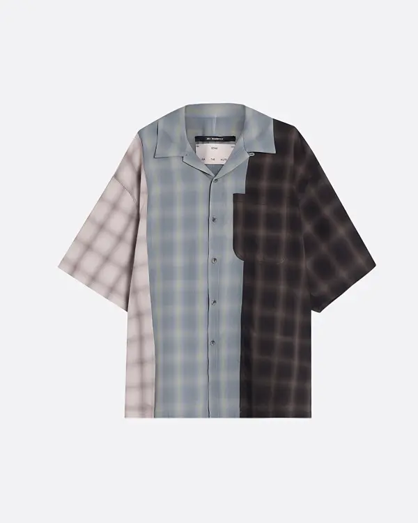 Button Up Gym Mavi-Siyah Erkek Gömlek