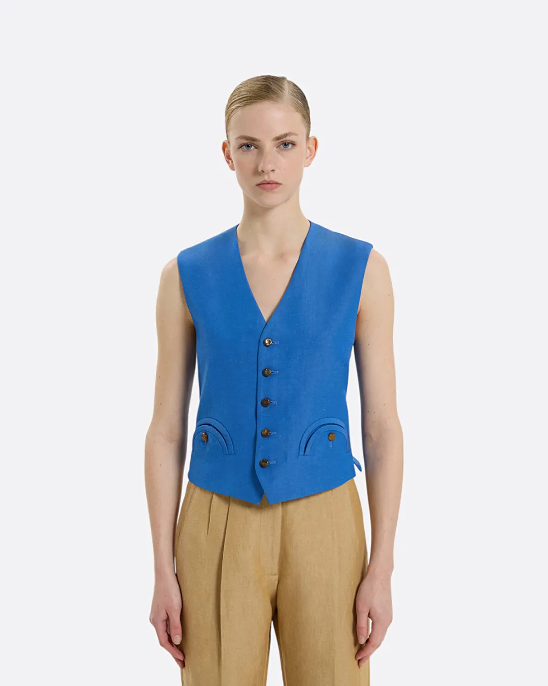 Flica Feral Gilet Mavi Kadın Yelek - 4