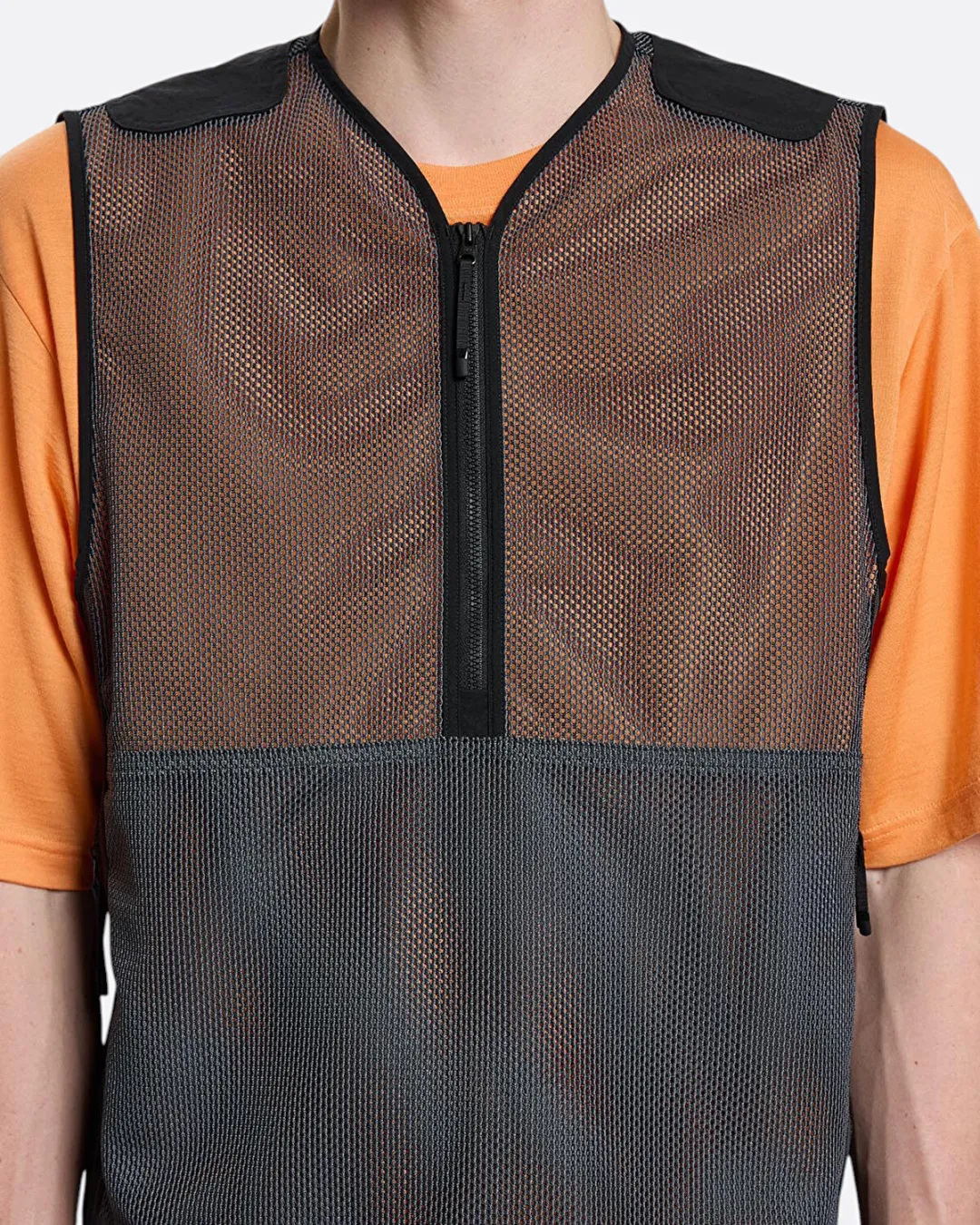 Tonalith Mesh Half Zip Siyah Erkek Yelek - 5