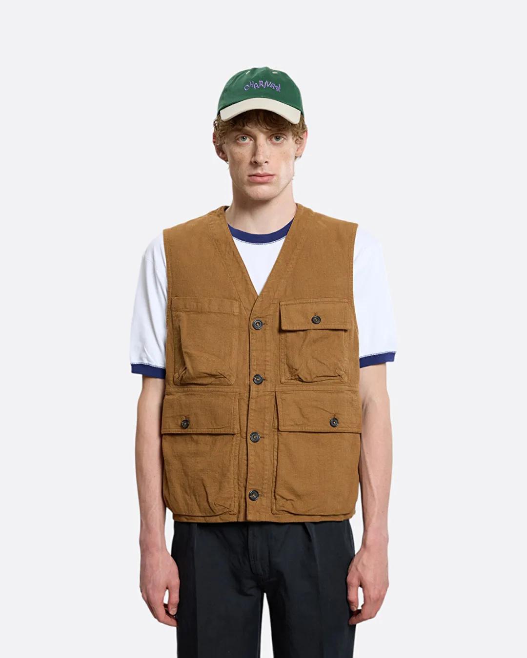 Utility Vest Kahverengi Erkek Yelek - 3