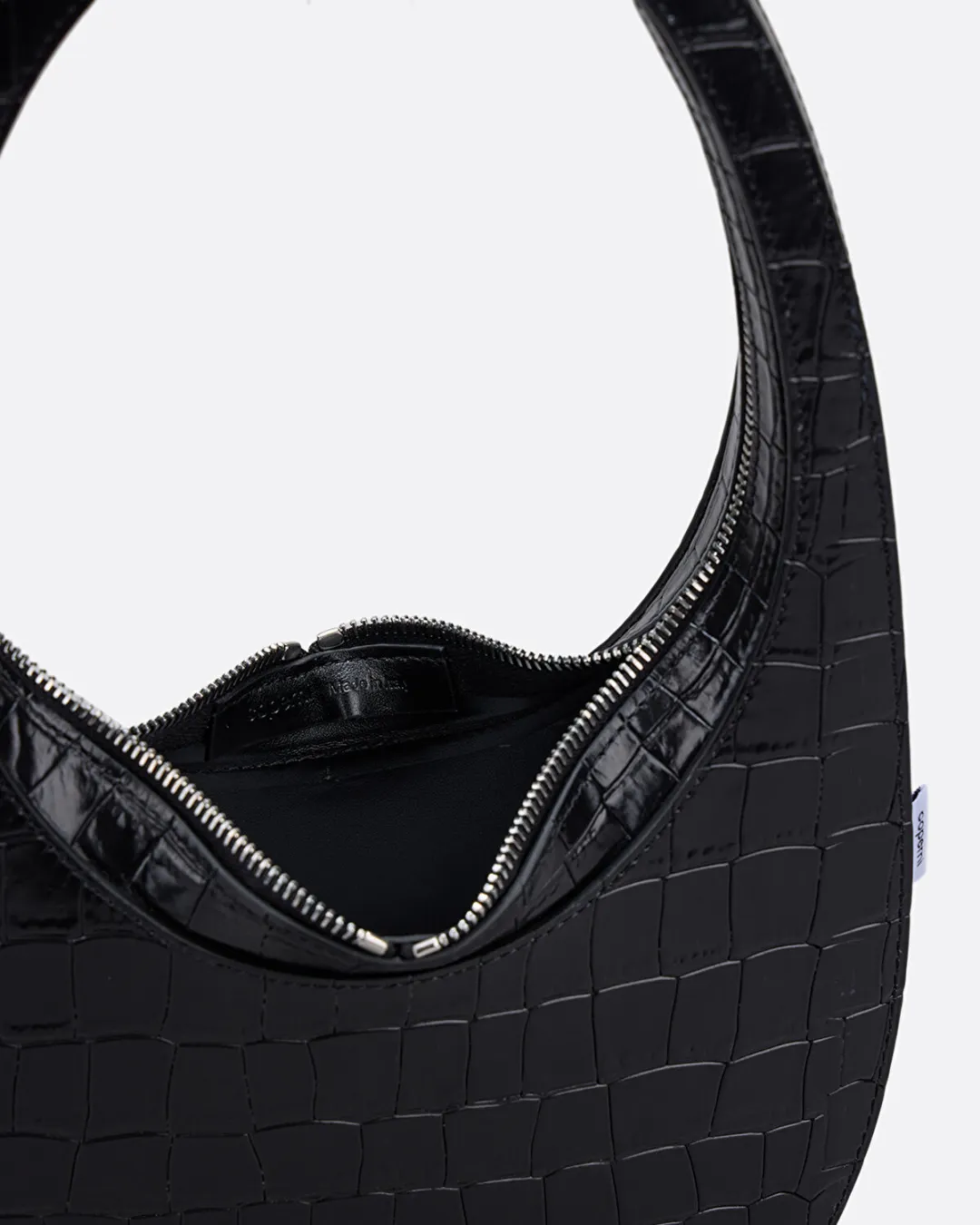 Croco Swipe Siyah Kadın El Çantası - 5