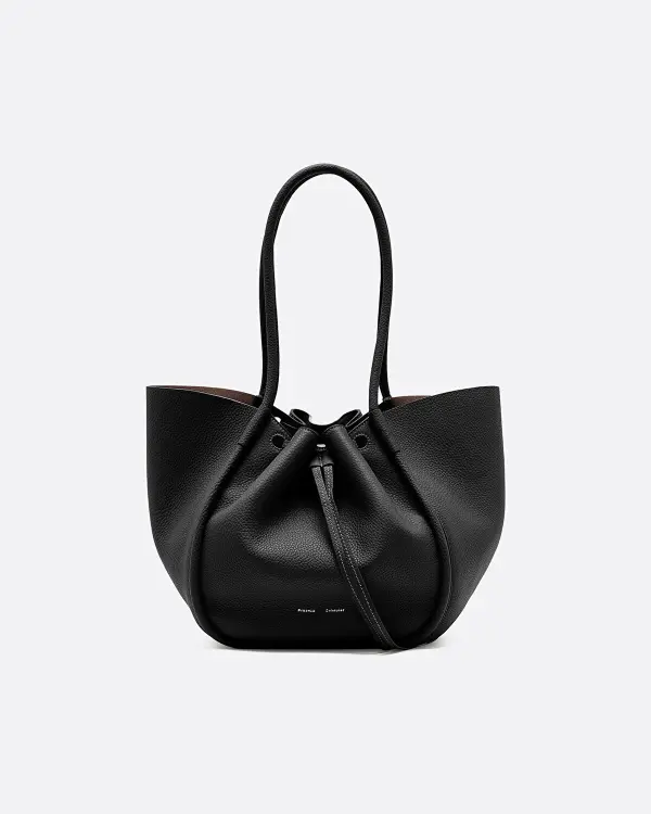 Large Ruched Siyah Kadın Tote Çanta
