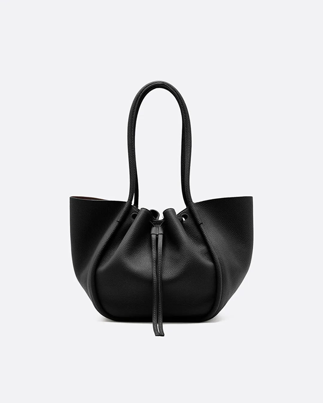 Large Ruched Siyah Kadın Tote Çanta - 3