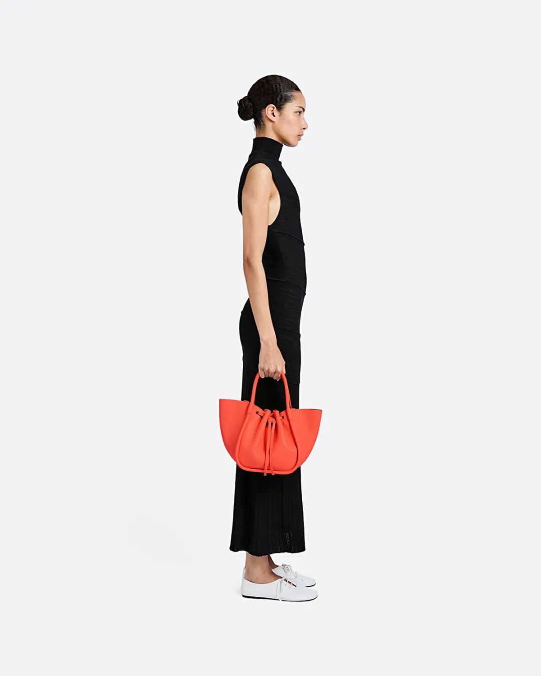 Small Ruched Turuncu Kadın Tote Çanta - 0