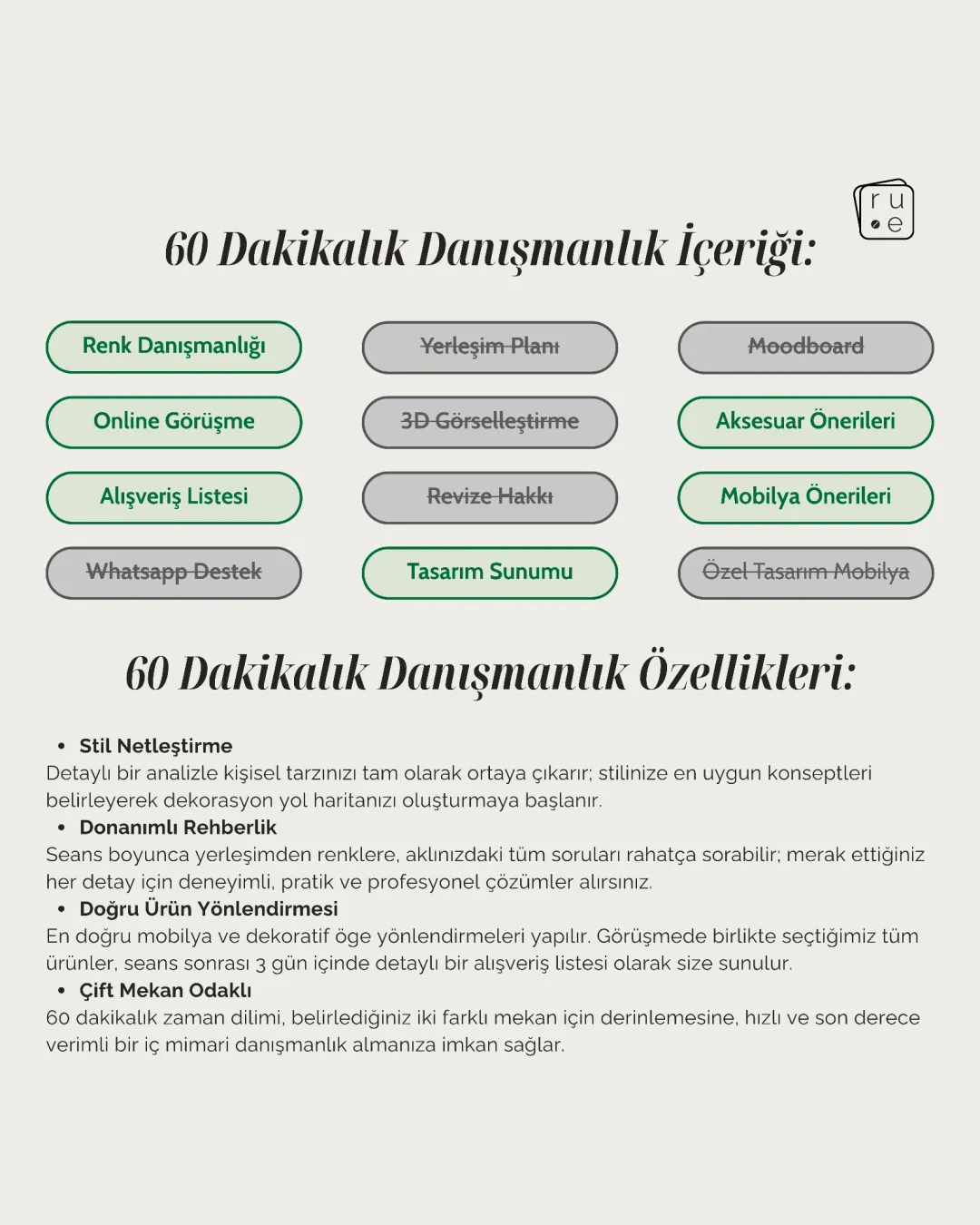 60 Dakikalık Danışmanlık Seansı: Online Danışmanlık ve Mekan Analizi - 2
