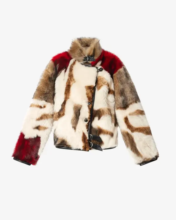 Krem Roama Patchwork Shearling Ceket