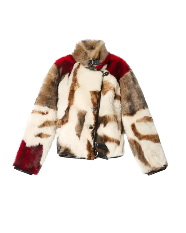 Krem Roama Patchwork Shearling Ceket